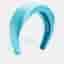 Prada Turquoise Blue Padded Satin Wide Headband