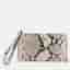 Kate Spade L-Zip Light Pink/Black Snakeskin Embossed Leather Wristlet
