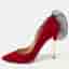 Nicholas Kirkwood Size 38 Red Suede Pointed Toe Pumps
