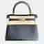 Hermes Kelly 25 Black Togo Calfskin Leather Top Handle Bag