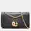 Chanel Reissue 2.55 Medallion Nude Double Flap 225 Black Smooth Calfskin Leather Shoulder Bag