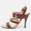 Moschino Size 40 Brown Leather Ankle Strap Sandals