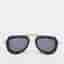 Valentino Black/Gold Tone VL Story VLS 129A Aviator Sunglasses