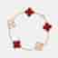 Van Cleef & Arpels Vintage Alhambra 5 Motif 18K Pink Gold Bracelet