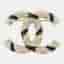 Chanel CC AB5776 Gold Plated Metal Rhinestone Faux Pearl Brooch