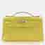 Hermes Kelly Pochette Swift Citron Top Handle Bag