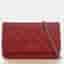 Chanel Classic Red Quilted Caviar Leather  Wallet on Chain