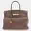 Hermes Birkin 30 Etoupe Togo Calfskin Leather Top Handle Bag
