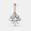 2.00 cts Round Lab Grown Diamond 18k Rose Gold Pendant