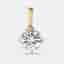 2.00 cts Round Lab Grown Diamond 18k Yellow Gold Pendant