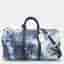 Louis Vuitton Keepall Bandouli&egrave;re 50 Blue Monogram Bandana Leather Bag