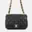 Chanel Single Flap Small Black Lambskin Leather Shoulder Bag
