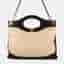 Chanel 31 Shopping Bag Large Beige Black Calfskin Leather Top Handle Bag