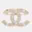 Chanel CC Logo Gold Crystal Brooch