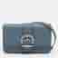Jimmy Choo Cheri Dusk Blue Leather Wallet On Chain