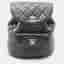 Chanel Vintage Duma Small Black Lambskin Leather Backpack Bag