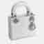 Dior Lady Dior Mini White Crocodile Leather Top Handle Bag