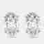 10.00 cts Oval Brilliant Cut Lab Grown Diamond 18k White Gold Earrings