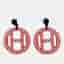 Hermes H Equipe Pink, Red Earrings