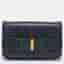 Roberto Cavalli Bow Flap Iridescent Purple Karung Leather Clutch