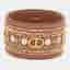 Herm&egrave;s Beads Leather Gold Tone Bangle Bracelet