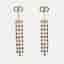 Dior CD Multicolor Crystal  Faux Pearl Gold Tone Fringe Drop Earrings