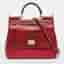 Dolce & Gabbana Miss Sicily Medium Red Snakeskin and Leather Top Handle Bag