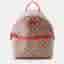 Gucci Children's Mini Tulip Print GG Supreme Canvas Beige Pink Coated Canvas Leather Backpack Bag