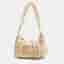 Prada Re-edition Beige Nylon and Shearling Fur Shoulder Bag