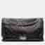 Chanel Reissue 2.55 Double Flap 228 Black Quilted Aged Calfskin Shoulder Bag