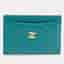 Chanel Green Quilted Caviar Leather Card Holder