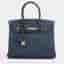 Hermes Birkin 30 Bleu de Prusse Togo Calfskin Leather Top Handle Bag