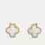 Van Cleef & Arpels Vintage Alhambra Mother of Pearl 18k Yellow Gold Stud Earrings
