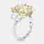 10.5 cts Cushion, Trapazoid Lab Grown Diamonds 18k Two Tone Gold Ring Size 52