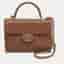 Chanel Brown Quilted Shiny Caviar Leather Top Handle Bag