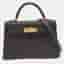 Herm&egrave;s Kelly II Sellier Mini 20 Gold Finish Noir Epsom Leather Top Handle Bag