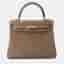 Hermes Kelly Retourne 25 Etoupe Togo Calfskin Leather Top Handle Bag