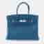 Hermes Birkin 30 Blue Izmir Togo Calfskin Leather Top Handle Bag
