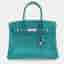 Hermes Birkin 30 Blue Paon Epsom Calfskin Leather Top Handle Bag