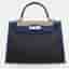 Hermes Kelly 32 Bleu Saphir Toile H Sellier Bag
