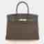 Hermes Birkin 30 Etoupe Clemence Leather Top Handle Bag