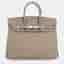 Hermes Birkin 25 Trench Togo Calfskin Leather Top Handle Bag