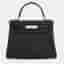 Hermes Kelly 28 Noir Togo Calfskin Leather Top Handle Bag