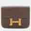 Hermes Constance Slim Etoupe Epsom Calfskin Leather Wallet