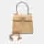 Salvatore Ferragamo Kelly Small Nude Patent Leather Top Handle Bag