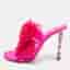 Le Silla Rose Applique Size 40 Pink Satin Slide Sandals