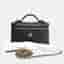 Chanel Black Leather Chain Cosmetic Case
