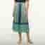 Sandro Green Printed Satin Pleated Midi Skirt XS