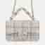 Chanel Matelasse Single Flap 20 Gray Tweed Shoulder Bag