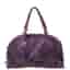 Moschino Purple Crinkled Patent Leather Double Zip Pocket Duffel Bag